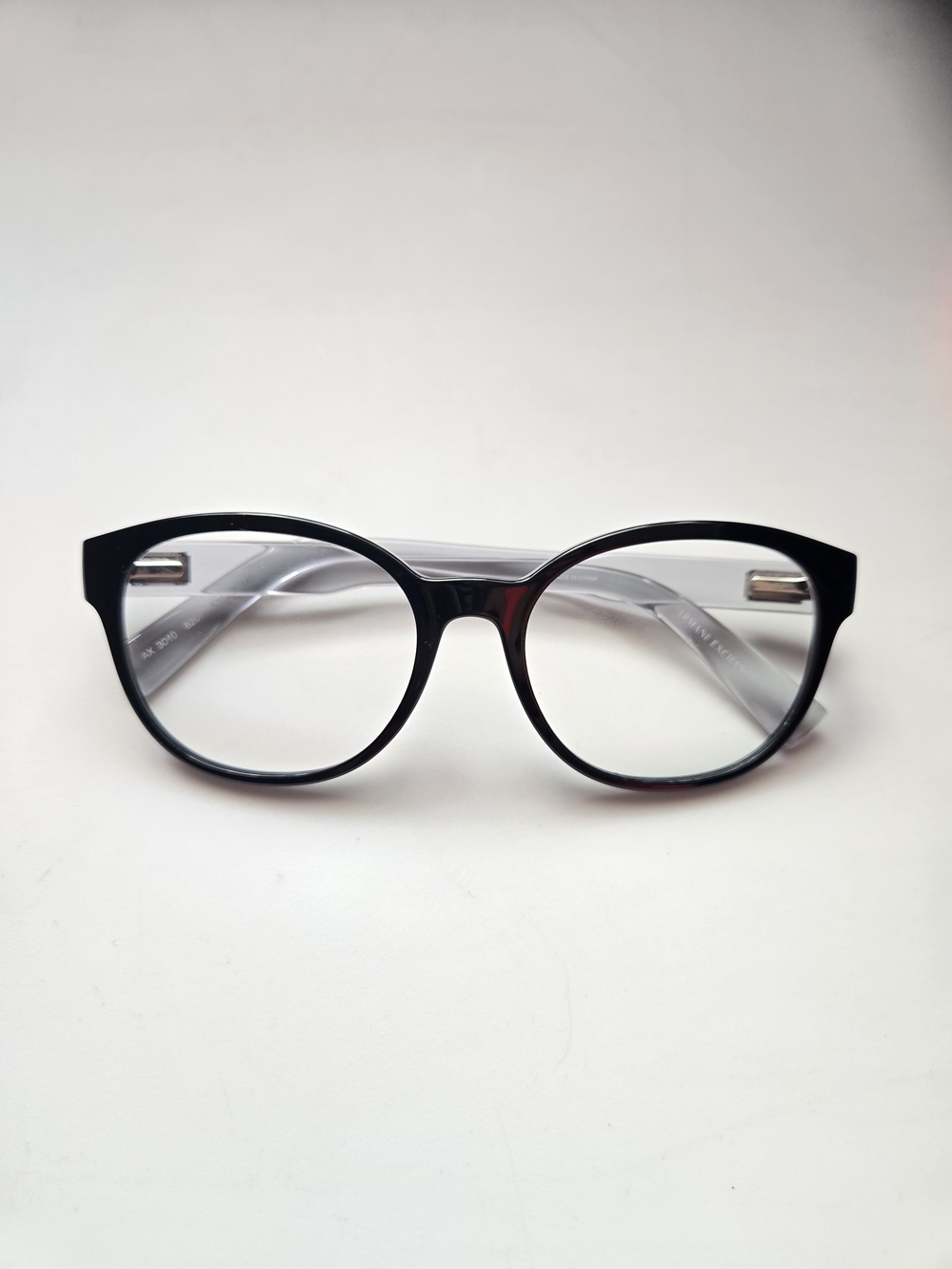Armani Exchange AX3040 8207 Black Clear Oval Glasses Frames 53-17-140 EUC- Women
